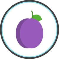 Plum Flat Circle Icon vector