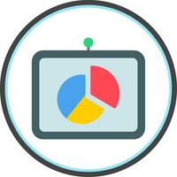 Pie Chart Flat Circle Icon vector