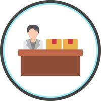 Checkin Flat Circle Icon vector
