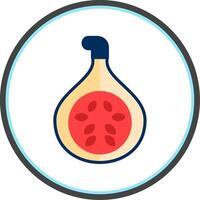 Fig Flat Circle Icon vector