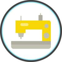 Sewing Machine Flat Circle Icon vector