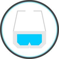 3d Glasses Flat Circle Icon vector