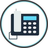 Telephone Flat Circle Icon vector