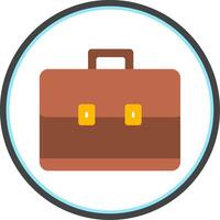 Briefcase Flat Circle Icon vector