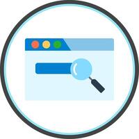 Web Search Flat Circle Icon vector