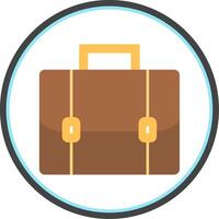 Briefcase Flat Circle Icon vector