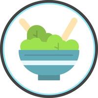 Salad Bowl Flat Circle Icon vector