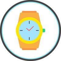 Stylish Watch Flat Circle Icon vector