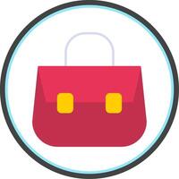 Shoulder Bag Flat Circle Icon vector