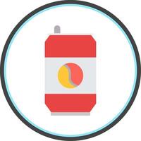 soda lata plano circulo icono vector