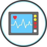 ECG Machine Flat Circle Icon vector