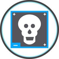 Skull X - ray Flat Circle Icon vector