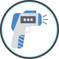Thermometer Gun Flat Circle Icon vector