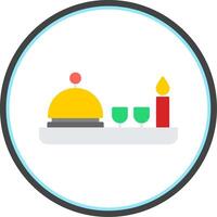 Dinner Flat Circle Icon vector