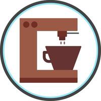 Coffee Machine Flat Circle Icon vector