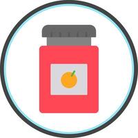 Jam Jar Flat Circle Icon vector