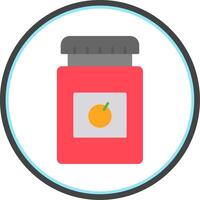 Jam Jar Flat Circle Icon vector