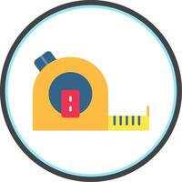 Tape Measure Flat Circle Icon vector