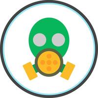 Gas Mask Flat Circle Icon vector