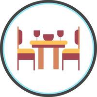 Dining Room Flat Circle Icon vector