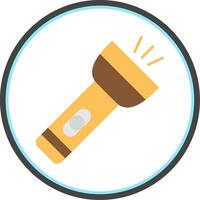 Flashlight Flat Circle Icon vector