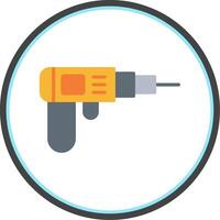 Drilling Machine Flat Circle Icon vector