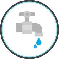 Faucet Flat Circle Icon vector