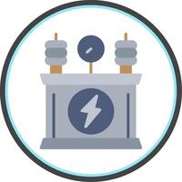 Power Transformer Flat Circle Icon vector