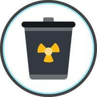 Toxic Waste Flat Circle Icon vector