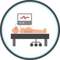 ICU Room Flat Circle Icon vector