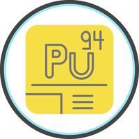 Plutonium Flat Circle Icon vector