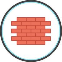 Brick Wall Flat Circle Icon vector