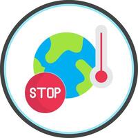 Stop Global Warming Flat Circle Icon vector