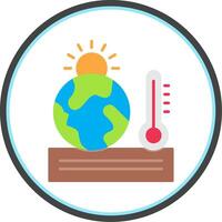 Global Warming Flat Circle Icon vector
