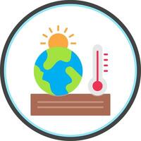 Global Warming Flat Circle Icon vector