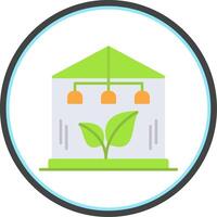 Greenhouse Flat Circle Icon vector