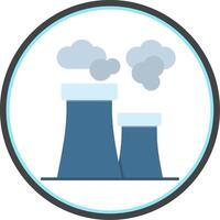 aire contaminación plano circulo icono vector