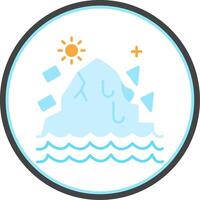 Melting Ice Flat Circle Icon vector