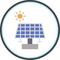 Solar Panel Flat Circle Icon vector