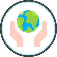 Save the Planet Flat Circle Icon vector