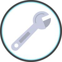 Adjustable Wrench Flat Circle Icon vector