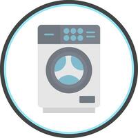 Washing Machine Flat Circle Icon vector