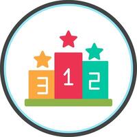 Podium Flat Circle Icon vector