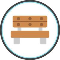 Bench Flat Circle Icon vector