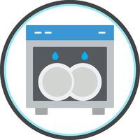 Dish Washing Flat Circle Icon vector