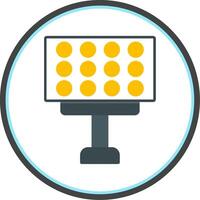 Stadium Lights Flat Circle Icon vector