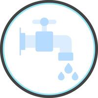 Water Tap Flat Circle Icon vector