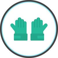 Goalie Gloves Flat Circle Icon vector