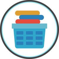 Laundry Basket Flat Circle Icon vector