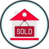 Sold Out Flat Circle Icon vector